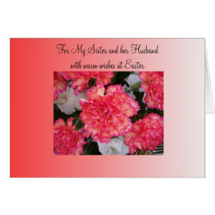 Cartão Carnações Irmã E Páscoa De Marido