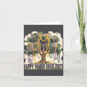 Cartão Carnaval da Árvore de Mardi Gras Novo 2024 Para Mu