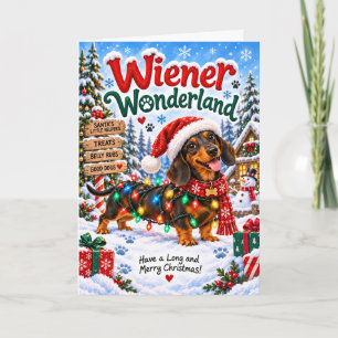 Cartão Carnaval de Natal do Dachshund Engraçado