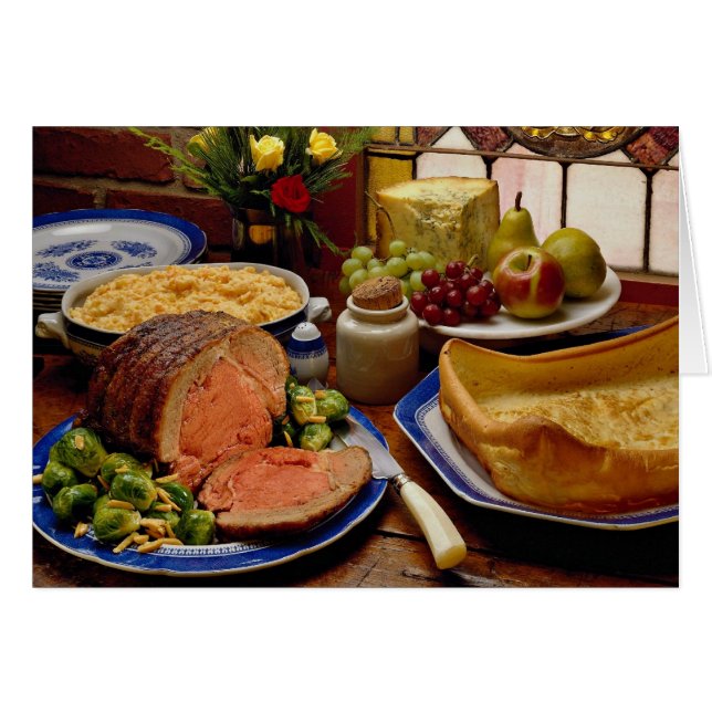 Cartão Carne assada inglesa velha (Frente Horizontal)