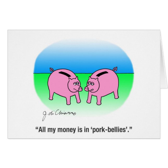 Cartão "Carne de porco-Barrigas (Frente Horizontal)