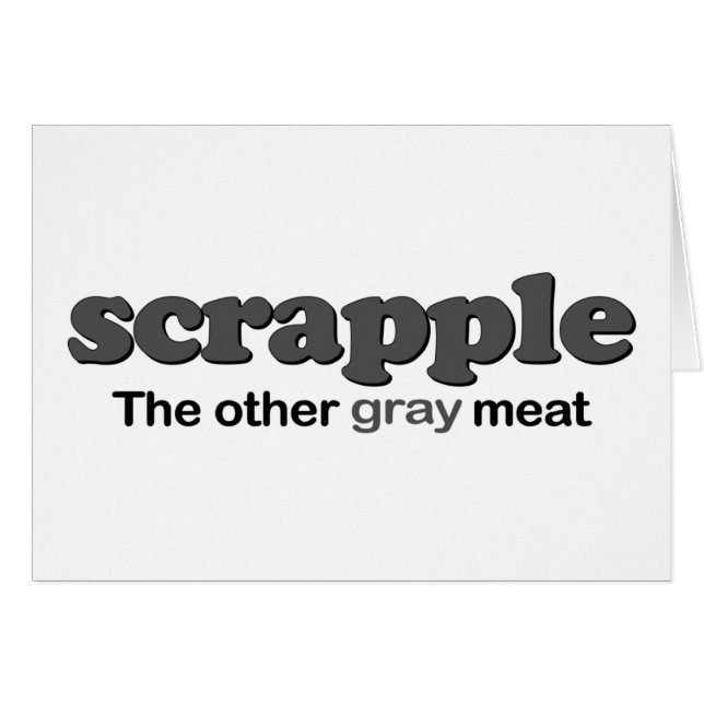 Cartão Carne do cinza de Scrapple (Frente Horizontal)