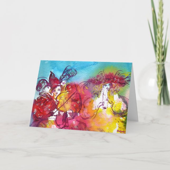 Cartão CARNIVAL NIGHT / Mascarada veneziana,Dance Music (Frente)