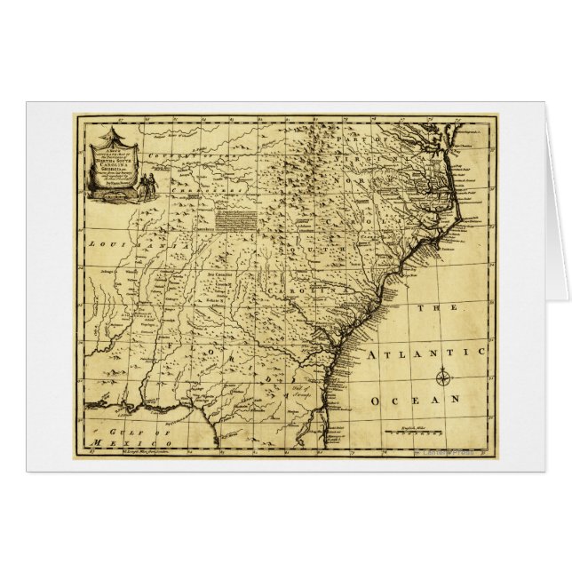 Cartão Carolina do Norte e do Sul e Geórgia - Panorâmica (Frente Horizontal)