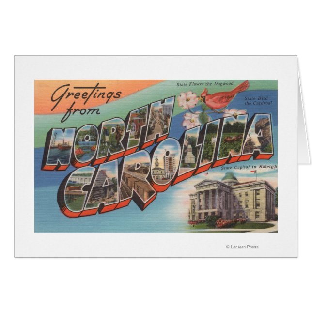 Cartão Carolina do Norte (Flor/Pássaro do Estado) (Frente Horizontal)