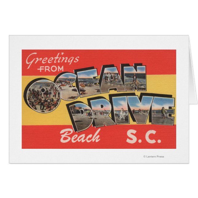 Cartão Carolina do Sul - Ocean Drive Beach (Frente Horizontal)