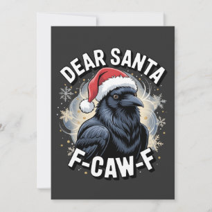Cartão Caros Papais noeis F-caw-F Engraçados, Raven de Na