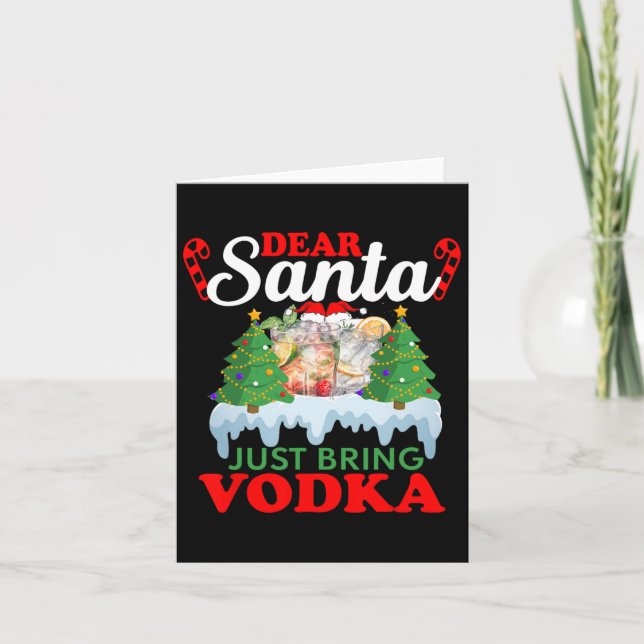 Cartão Caros Papais noeis, Tragam A Vodka Family Festa De (Frente)