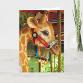 Cartão Carousel Giraffe Greeting Card