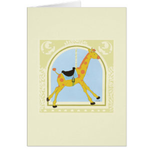 Cartão Carousel Giraffe por June Erica Vess