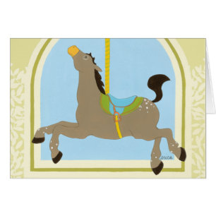 Cartão Carousel Horse de June Erica Vess