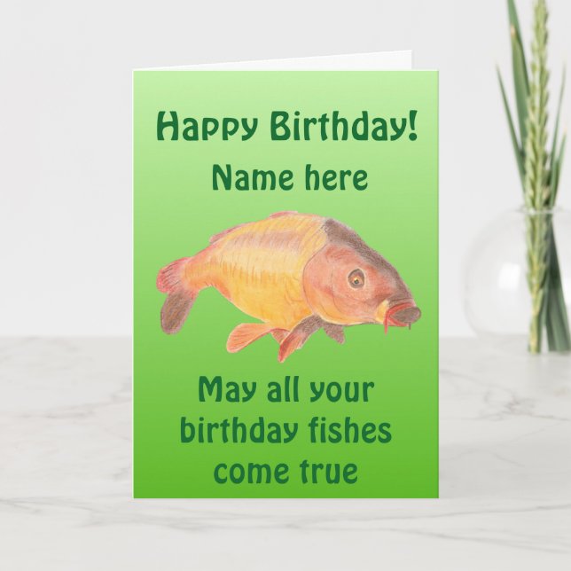 Cartão Carp Fish Birthday card (Frente)