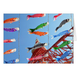 Cartão Carp Streamers (Koinobori) na Torre de Tóquio
