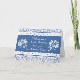 Cartão Carpal Tunnel Get Well Floral Faux Lace Card