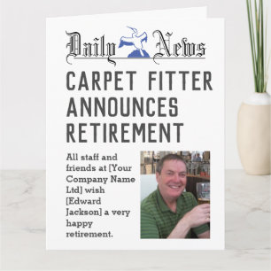 Cartão Carpet Fitter Retirement Card para Personalizar