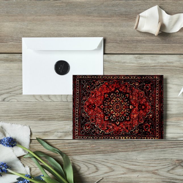 Cartão Carpete persa em campo de cor rosa (Criador carregado)