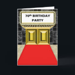 Cartão Carpete Vermelho de Marquee da Broadway 70th Festa<br><div class="desc">Faça você mesmo e seja criativo. Eu dei a vocês algumas obras de arte e quadros fotográficos para começar, e até mesmo algumas fontes sugeridas. Carregue fotos nos quadros ou na obra de arte. Adicione texto e diga o que quiser. Te dá um ponto de partida... muito mais fácil do...</div>