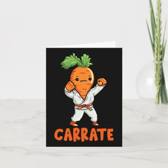 Cartão Carrate Cute Carrot Artes Marciais Karate Vegetal (Frente)