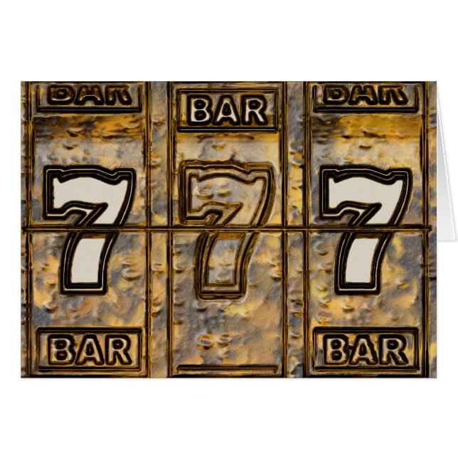 Cartão Carretéis de slot machine triplos de Sevens (Frente Horizontal)