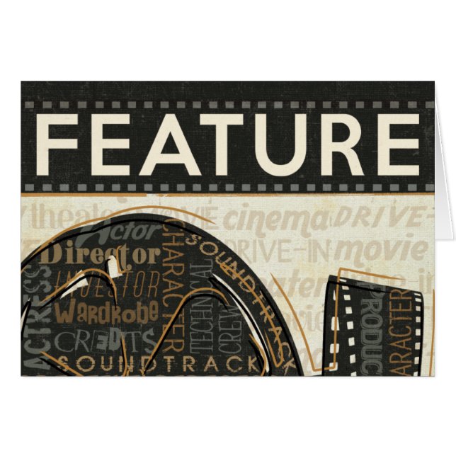 Cartão Carretel de filme do vintage (Frente Horizontal)