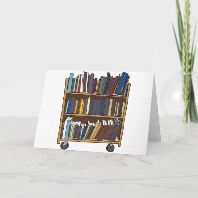 Cartão Carrinho de Biblioteca (Frente)