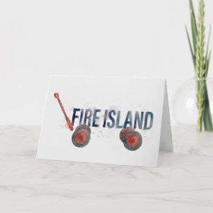 Cartão Carrinho de Fire Island Nova York verão balsa táxi