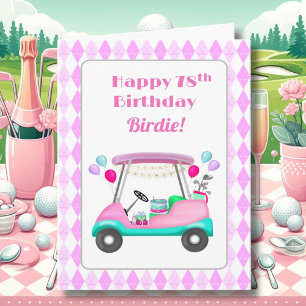 Cartão Carrinho de Golfe de Festa das Mulheres Elegantes