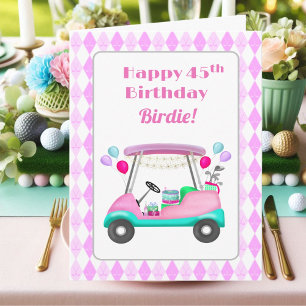 Cartão Carrinho de Golfe de Festa das Mulheres Elegantes