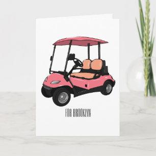 Cartão Carrinho de golfe / desenho animado de buggy de go