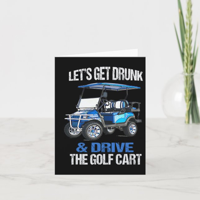 Cartão Carrinho de Golfe Engraçado e Divertido (Frente)