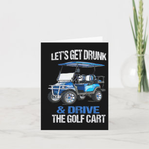 Cartão Carrinho de Golfe Engraçado e Divertido