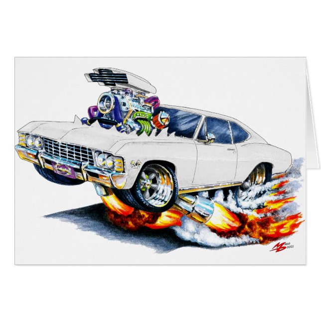 Cartão Carro 1965-66 do branco do Impala (Frente Horizontal)