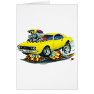Cartão Carro 1967 amarelo de Camaro SS