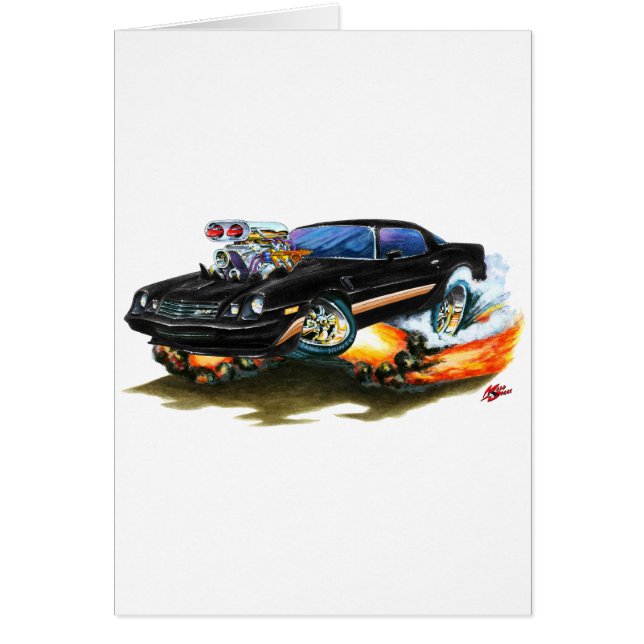 Cartão Carro 1979-81 do Preto-Ouro de Camaro Z28 (Frente)