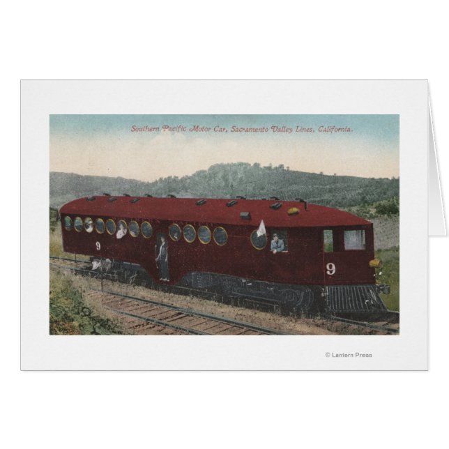 Cartão Carro a motor do Pacífico Sul (Frente Horizontal)