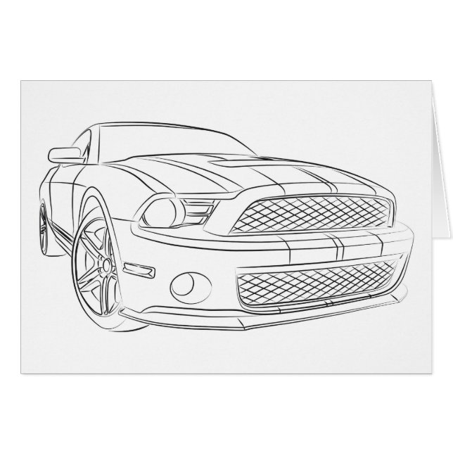 Cartão Carro americano do músculo (Frente Horizontal)