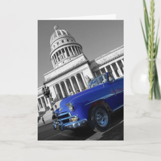 Cartão Carro azul velho de Capitolio