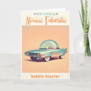 Cartão Carro Blaster de Bolha Futurista Atômico