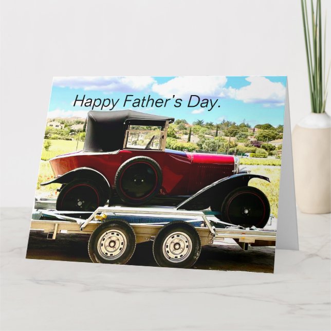 Cartão Carro cítrico antigo em um trailer na França (Frente)