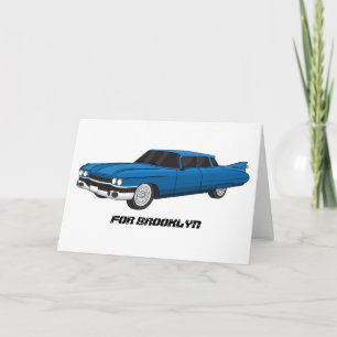 Cartão Carro clássico azul legal 1959