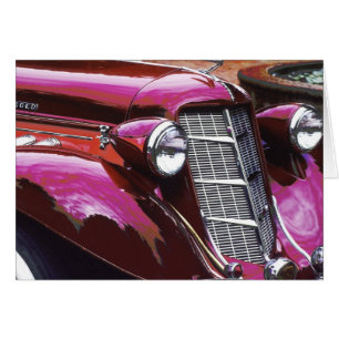 Cartão Carro clássico: Castanho-aloirado