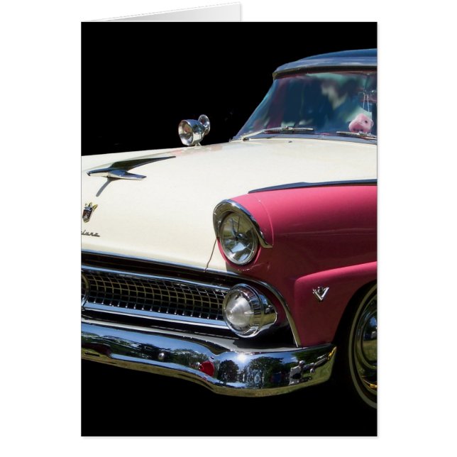 Cartão carro clássico com cromo roxo branco-franca (Frente)