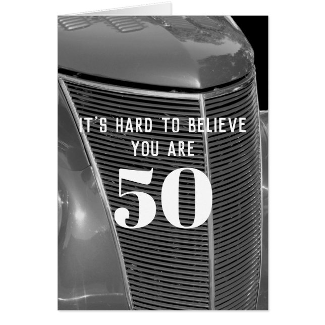 Cartão carro clássico de humor de aniversário personaliza (Frente)