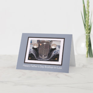 Cartão Carro clássico do Dia de os pais cunhado