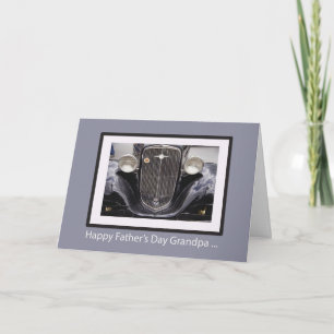 Cartão Carro clássico do Dia de os pais vovô