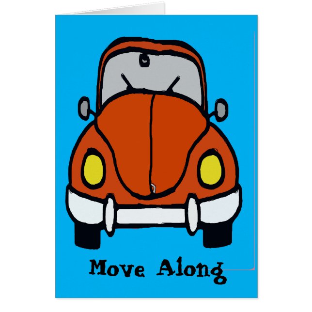 Cartão Carro Clássico em Cartoon Vermelho (Frente)