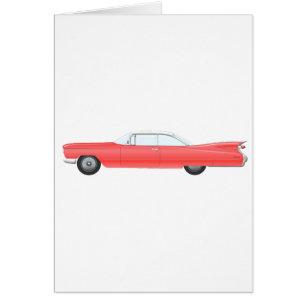 Cartão Carro Clássico Rosa