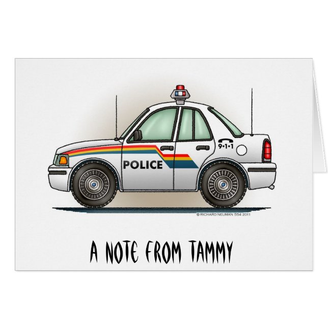 Cartão Carro da bobina do carro do cruzador da polícia (Frente horizontal)