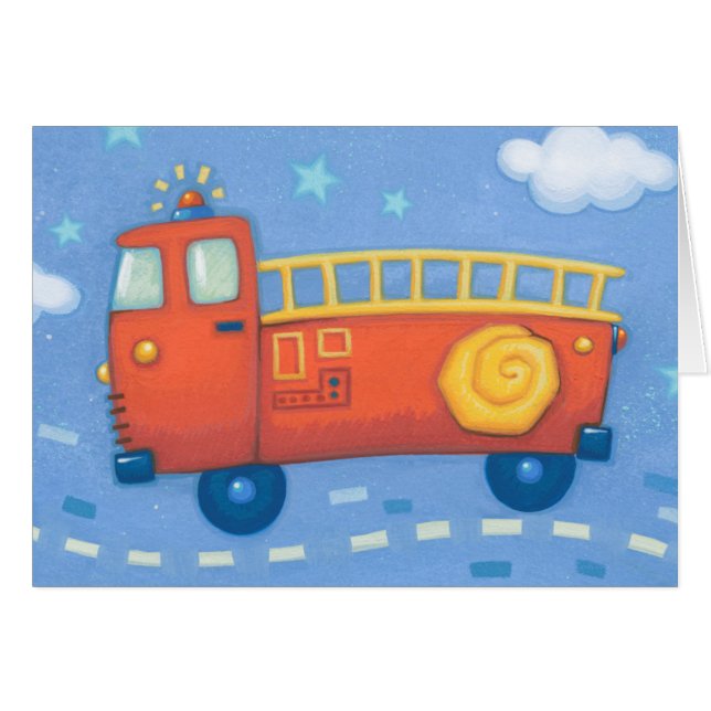 Cartão Carro de bombeiros (Frente Horizontal)