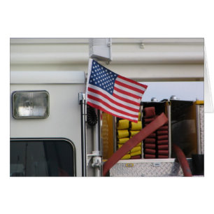 Cartão Carro de bombeiros patriótico